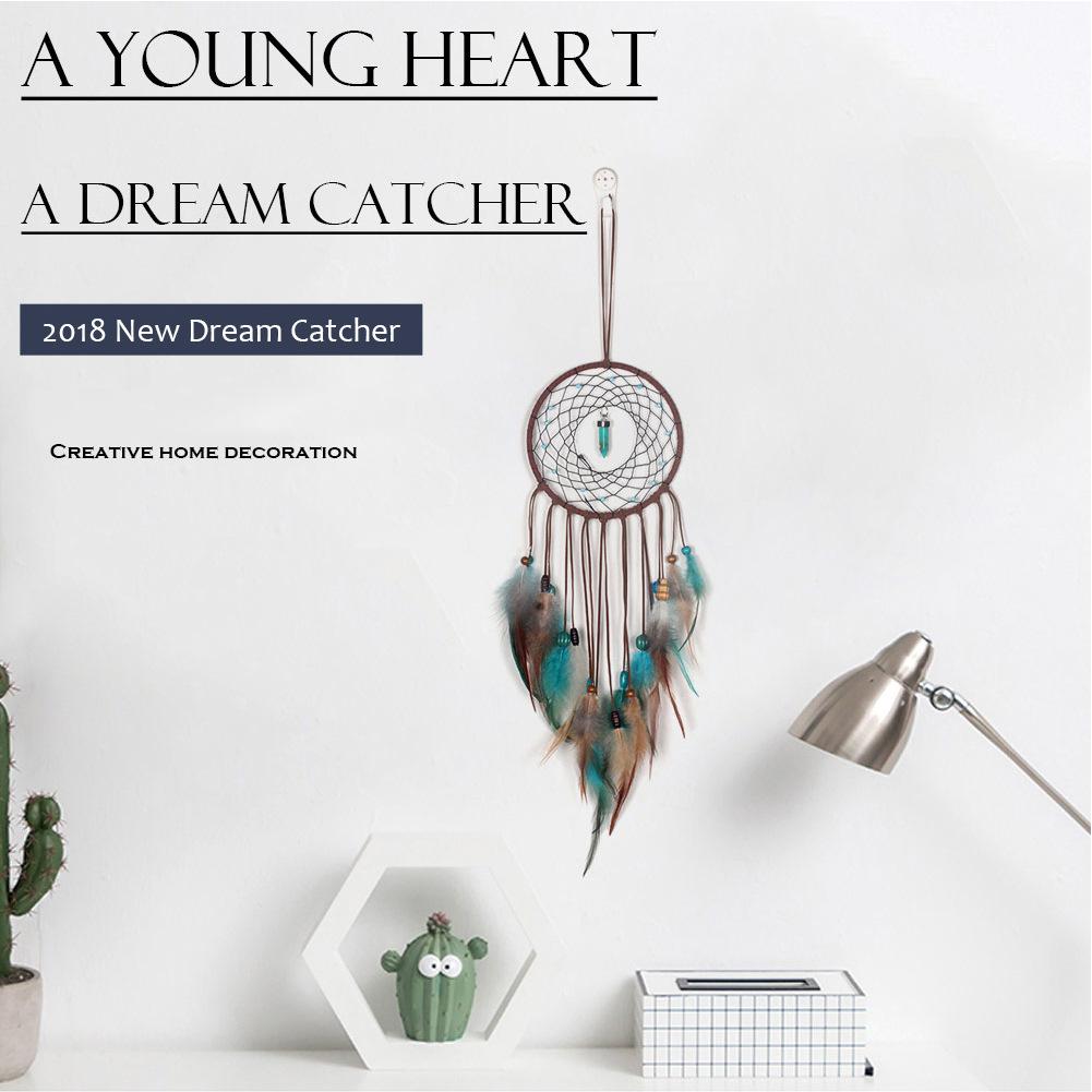 Feather Dream Catcher, Capteur de Rêves Éclairé à la Main Mobile Dream Catcher Décor Romantique Rétro pour Fille Mobile Décoratif Maison Chambre Mur Voiture Cadeau d'Anniversaire