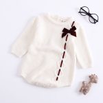 Humor ours bébé 2019 automne hiver modèles infantile barboteuse enveloppes Polka Lotus feuille col tricot bébé vêtements