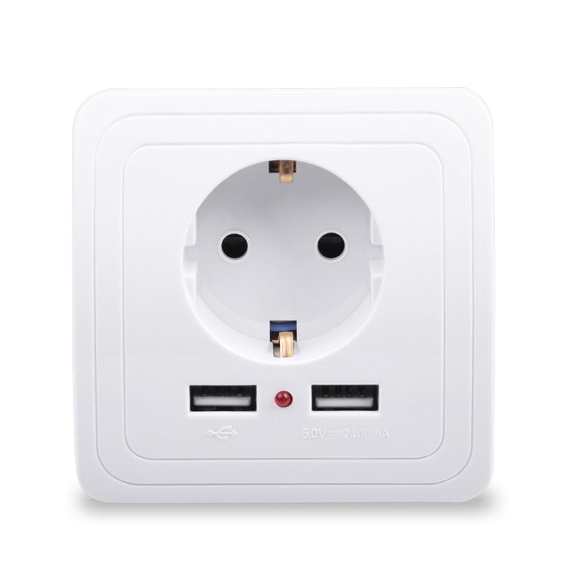 Adaptateur-de-chargeur-mural-16A-|-Maison-intelligente,-double-Port-USB-2400mA,-panneau-de-prise-de-courant-110-~-250V Adaptateur de chargeur mural 16A | Maison intelligente, double Port USB 2400mA, panneau de prise de courant 110 ~ 250V