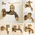 ZGRK sculpté montage mural Bibcock laiton rétro robinet décoratif extérieur jardin robinets Machine à laver vadrouille luxe Antique WC robinet