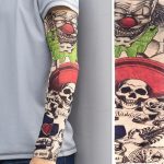 Manchon chauffe-bras Protection soleil, séchage rapide, estival, respirant en 3D avec tatouage, 1 pièce
