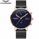 2019 montres pour hommes GUANQIN horloge lumineuse de luxe pour hommes d'affaires en acier montre-bracelet à Quartz créative Relogio Masculino