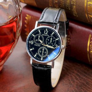 GEMIXI 2019 nouveau traitement exquis de luxe Six broches montres Quartz montre pour hommes bleu verre ceinture montre hommes 328