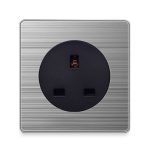 Ue UK allemagne france 1 2 3 Gang 1 2 voies | Interrupteur domestique type 86, interrupteur mural avec led miroir en acier inoxydable brossé