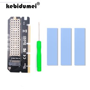 Kebidumei M.2 NVME PCIE vers M2 adaptateur LED NVME SSD M2 PCIE x16 carte d'extension Interface adaptateur ordinateur M.2 NVMe SSD vers PCIE