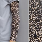 Manchon chauffe-bras Protection soleil, séchage rapide, estival, respirant en 3D avec tatouage, 1 pièce
