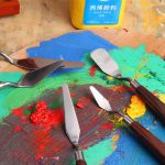 5 pièces en acier inoxydable mélangé Palette grattoir ensemble spatule couteaux pour artiste peinture à l'huile outils peinture couteau lame