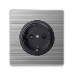 Ue UK allemagne france 1 2 3 Gang 1 2 voies | Interrupteur domestique type 86, interrupteur mural avec led miroir en acier inoxydable brossé
