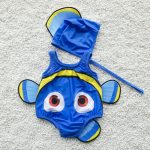 Maillot de bain 2 pièces pour petite fille | Poisson rouge, Costume + chapeau de bain, nouvelle offre spéciale, mignonne, 2019