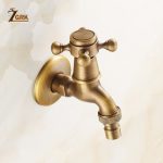 ZGRK sculpté montage mural Bibcock laiton rétro robinet décoratif extérieur jardin robinets Machine à laver vadrouille luxe Antique WC robinet