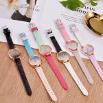 Femmes Gradient arc-en-ciel conception Montre de luxe de mode de haute qualité en cuir bande Quartz robe montres 2019 Montre Femme chaude F4
