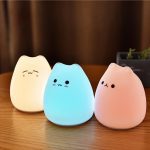 LED lampe de nuit décorer lampe de bureau batterie rêve mignon chat 7 coloré vacances créatif sommeil ampoule pour bébé chambre luminar