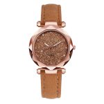 Dames mode coréenne strass or Rose Quartz montre femme ceinture montre femmes montres mode horloge cadeau pour petite amie # N