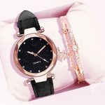 Mode femmes romantique ciel étoilé Montre-Bracelet Bracelet en cuir strass concepteur dames horloge robe Simple Gfit Montre Femme