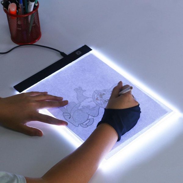 Tablette graphique A4 LED traçage boîte lumineuse conseil Art tatouage dessin Pad Table trois niveaux pochoir affichage 24*14.8cm