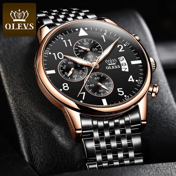 OLEVS Top Original montre pour hommes mode étanche montre pour hommes multifonctionnel chronographe sport numérique montre lumineuse