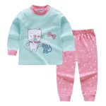 Bébé garçons filles pyjamas ensembles bande dessinée impression coton garçons vêtements de nuit automne printemps hiver à manches longues hauts + pantalons 2 pièces 1-5 ans