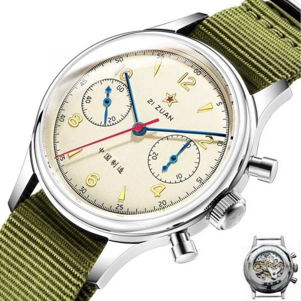 1963 pilotes de l'armée de l'air chinoise chronographe montres Original réel st1901 saphir horloge hommes mécanique main vent montre-bracelet