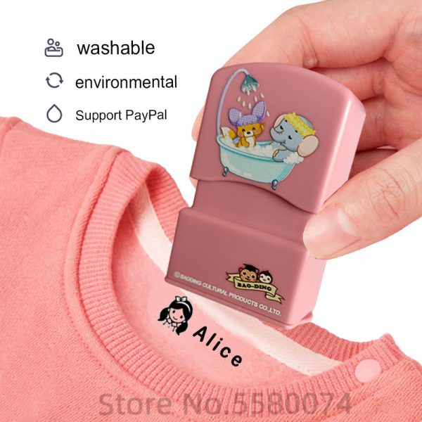 Personnalisé bébé nom timbre bricolage pour enfants nom sceau étudiant vêtements chapitre pas facile à décolorer sécurité nom timbre autocollant