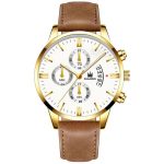2020 Relogio Masculino montre hommes calendrier mode Sport cadre acier inoxydable bracelet en cuir Quartz montre d'affaires Reloj Hombre