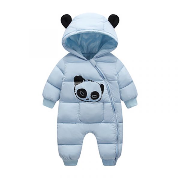 Combinaison hiver en coton épais pour bébés Panda | Barboteuse à capuche, tenue chaude pour nouveau-né, salopette de neige pour enfants garçons CL2092