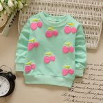 Sweat-shirt d'automne pour bébés filles | En coton fraise, à manches longues, vêtements