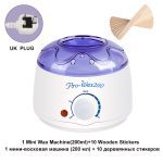 Épilation électrique cire-fonte Machine chauffage 100g cire haricots 10 pièces bois autocollants épilation ensembles cire Kit cera depilatori