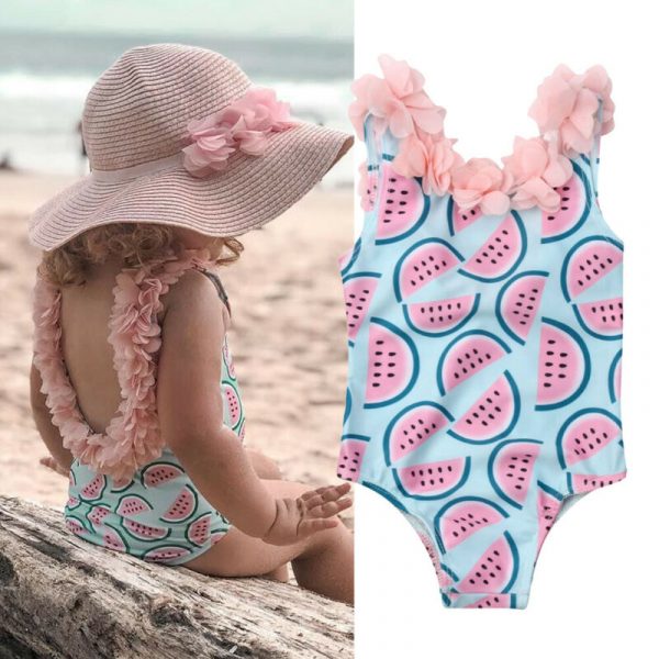 Enfant en bas âge bébé filles pastèque maillot de bain maillots de bain natation Bikini une pièce body maillots de bain pour 0-4 ans fille 2020