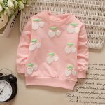Sweat-shirt d'automne pour bébés filles | En coton fraise, à manches longues, vêtements