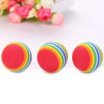 1Pc 3.5cm Boule D'arc-En-Ciel Chien Jouets Mini Mignon Coloré Boule Chien Interactif Jouets Pour Chat Chat Menthe Scratcher Dents Fournitures pour Animaux De Compagnie