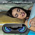 Haut-parleur Bluetooth Cool hibou conception LED Flash Portable sans fil haut-parleur TF carte FM Radio réveil TV basse affichage intelligent M6