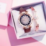 2019 femmes montres Bracelet ensemble ciel étoilé dames Bracelet montre décontracté en cuir Quartz montre-Bracelet horloge Relogio Feminino