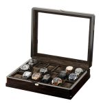 18 fentes montre boîte en bois montre-bracelet hommes boîte de rangement horloge/écrin de montre pratique montre bijoux organisateur