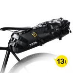 Rhinowalk vélo étanche sac de selle de vélo réfléchissant grande capacité pliable queue arrière sac cyclisme vtt coffre sacoche noir