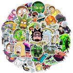 50 pièces drame Rick et Morty dessin animé autocollants voyage planche à roulettes valise guitare bagages ordinateur portable téléphone étanche classique autocollants