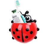 Chaude belle coccinelle porte-brosse à dents aspiration coccinelle dentifrice mur ventouse salle de bain ensemble ménage salle de bain Supplie support de verre
