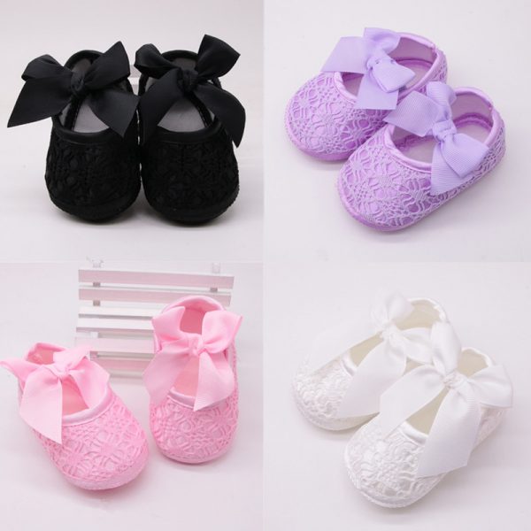 Bébé chaussures bébé fille doux chaussures doux confortable fond antidérapant mode Bow chaussures berceau chaussures 2019