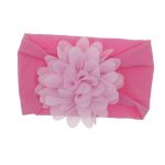 Bandeau pour bébé en mousseline | Gros bandeau avec nœud fleuri, accessoire pour cheveux Turban enfant, nouveau-né fille bambin