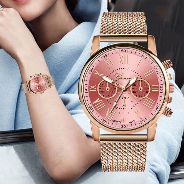 Montres femme luxe Quartz Sport militaire acier inoxydable cadran bracelet en cuir robe de poignet Relogio Feminino genève montre femmes