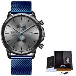 Montres hommes haut de gamme marque de luxe LIGE montre d'affaires hommes chronographe plein acier étanche analogique Quartz montre-bracelet mâle horloge + boîte