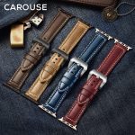 Carouse huile cire cuir fait à la main pour Apple bracelet de montre série 5/4/3/2 38mm 42mm pour Apple bracelet de montre iWatch 44mm 40mm bracelet de montre