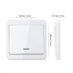 Interrupteur à capteur tactile mural 433Mhz 90-250V | Interrupteur d'éclairage standard général, commutateur d'alimentation de commutation en verre de cristal, commutateur à 1 voie