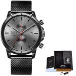 Montres hommes haut de gamme marque de luxe LIGE montre d'affaires hommes chronographe plein acier étanche analogique Quartz montre-bracelet mâle horloge + boîte