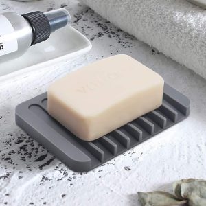 Savon en Silicone douche cuisine salle de bain | Modèle économiseur de savon, chute d'eau, Design antidérapant porte-savon pour douche, cuisine, nettoyage facile, Silicone Flexible