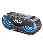 Haut-parleur Bluetooth Cool hibou conception LED Flash Portable sans fil haut-parleur TF carte FM Radio réveil TV basse affichage intelligent M6