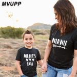 Été famille correspondant t-shirt court maman et fils look imprimer lettres maman garçons vêtements mode t-shirt litte bébé enfants tenues