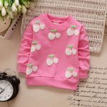 Sweat-shirt d'automne pour bébés filles | En coton fraise, à manches longues, vêtements