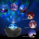 Coloré ciel étoilé projecteur Blueteeth USB commande vocale lecteur de musique LED veilleuse USB charge lampe de Projection enfants cadeau