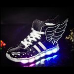 Phare ailes d'ange USB Led | Baskets lumineuses pour bébés filles et garçons, éclairage éclairé et lumineux, nouvelle collection 2020