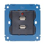 KEKA-chargeur mural USB double | Adaptateur d'alimentation AC/DC, panneau de plaque de sortie, 220V à 5V, blanc, sûr, 2 Ports, prises électriques